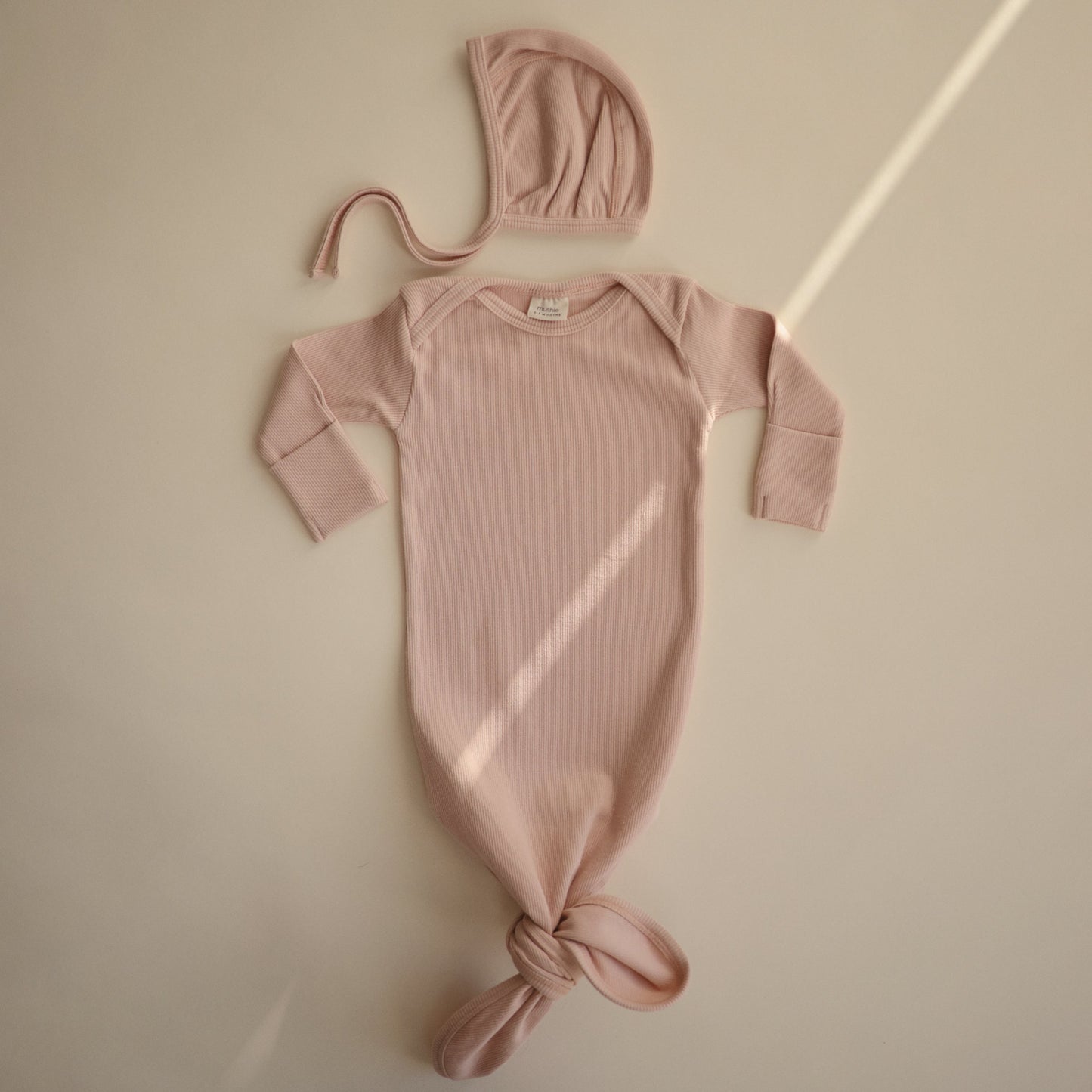 Ribbed Knotted Baby Gown