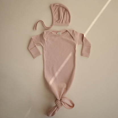 Ribbed Knotted Baby Gown