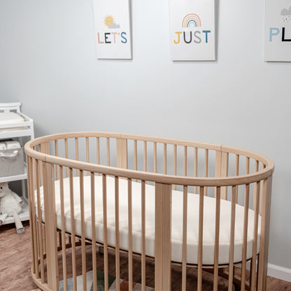 Naturepedic Oval Crib Mattress with Breathable Cover (Fits Stokke Sleepi Crib V2 - 27x47x3)