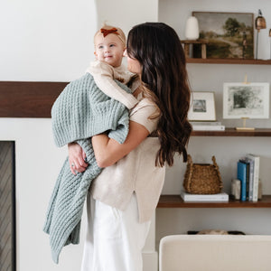 WAFFLE KNIT RECEIVING BLANKETS | Saranoni - additional view