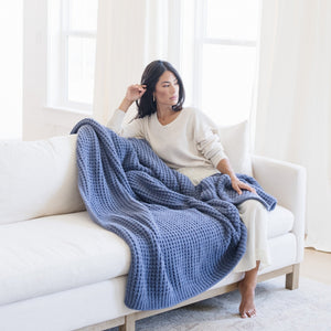 WAFFLE KNIT THROW BLANKETS | Saranoni