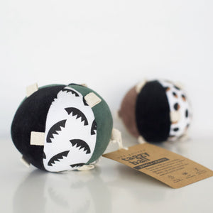 Taggy Ball with Rattle - Jungle Leaves | Wee Gallery - additional view