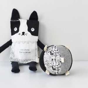 Taggy Ball with Rattle - Nordic | Wee Gallery - additional view