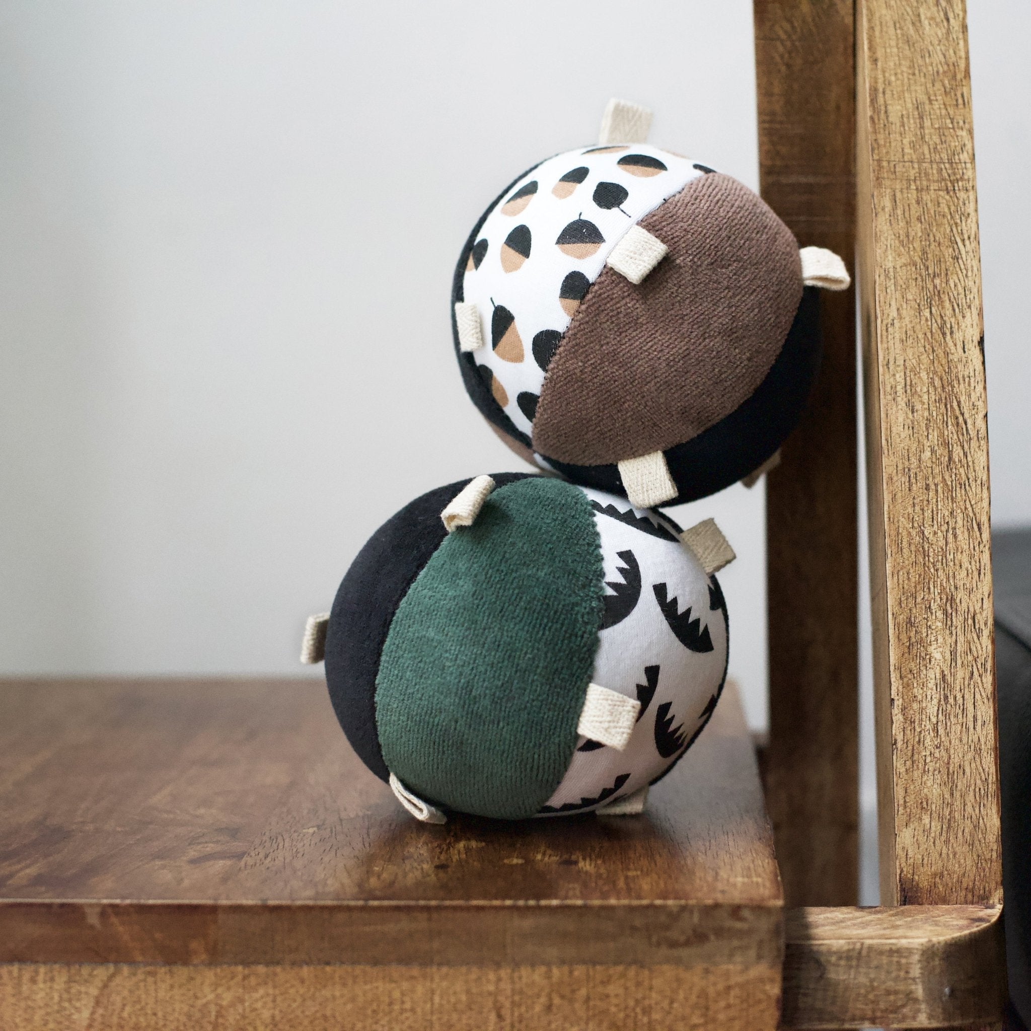 Taggy Ball with Rattle - Jungle Leaves | Wee Gallery - additional view