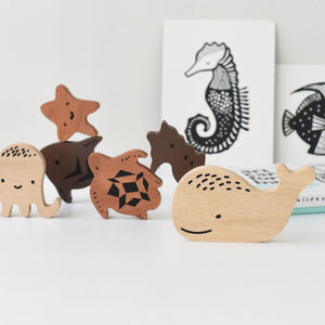 Wooden Tray Puzzle - Ocean Animals | Wee Gallery - additional view