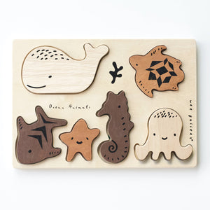 Wooden Tray Puzzle - Ocean Animals | Wee Gallery