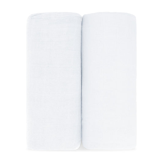 Muslin Swaddle Blanket, 2 Pack - White