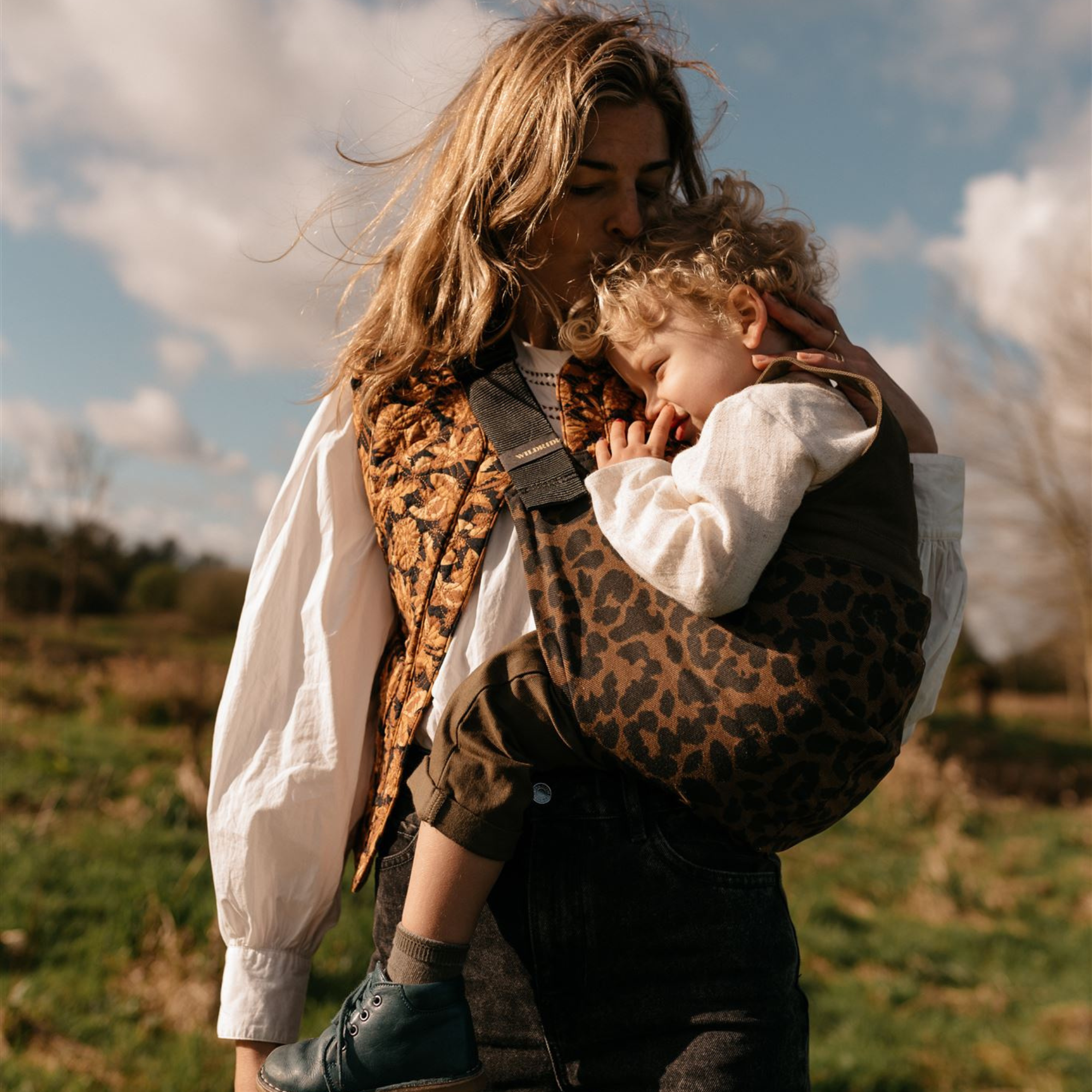 stylish leopard print baby carrier