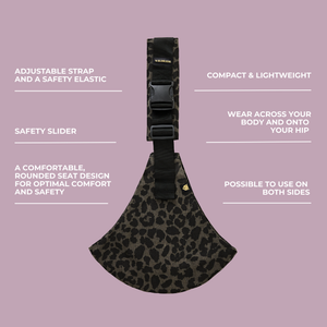 Toddler Carrier Leopard Print Grey