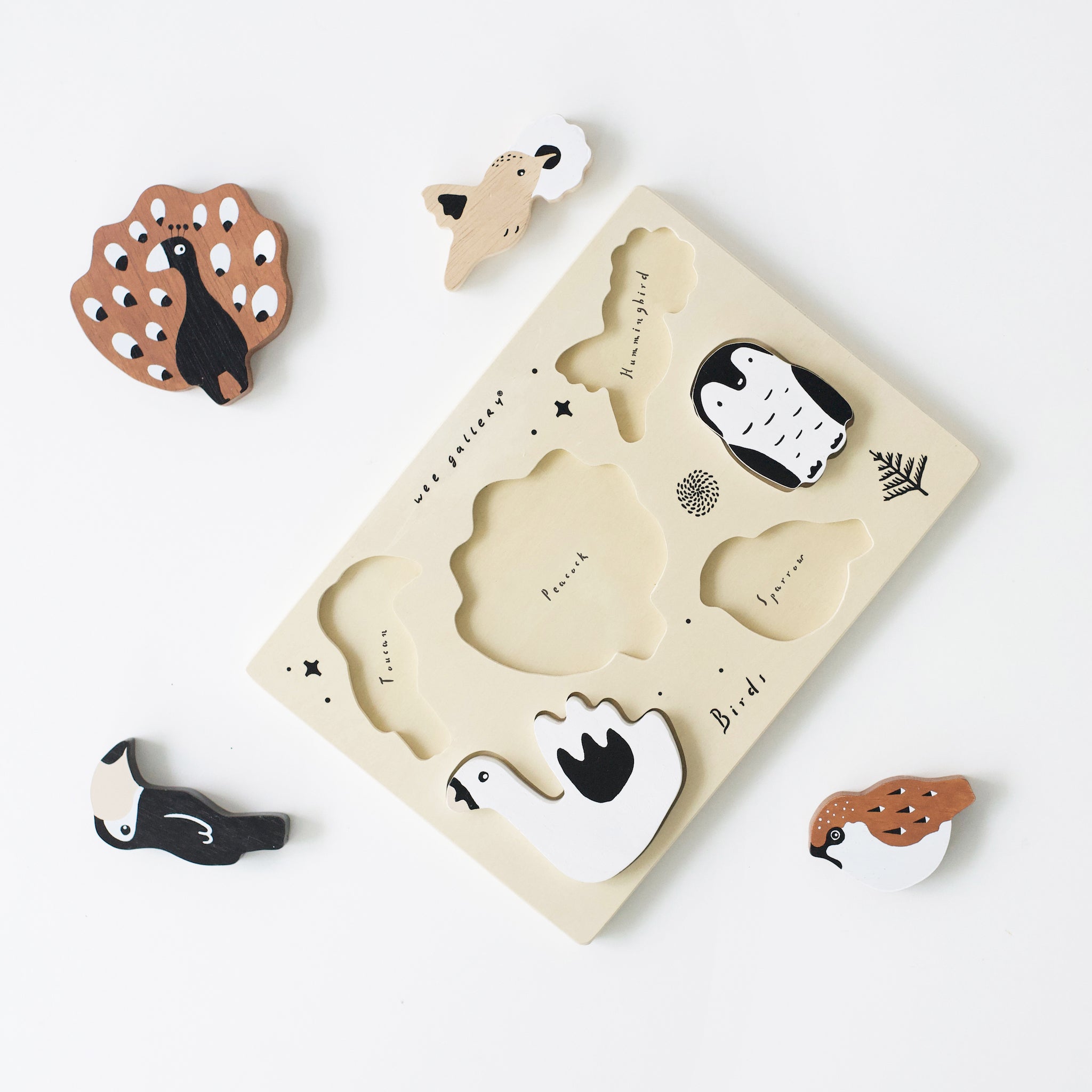 Wooden Tray Puzzle - Birds | Wee Gallery - additional view