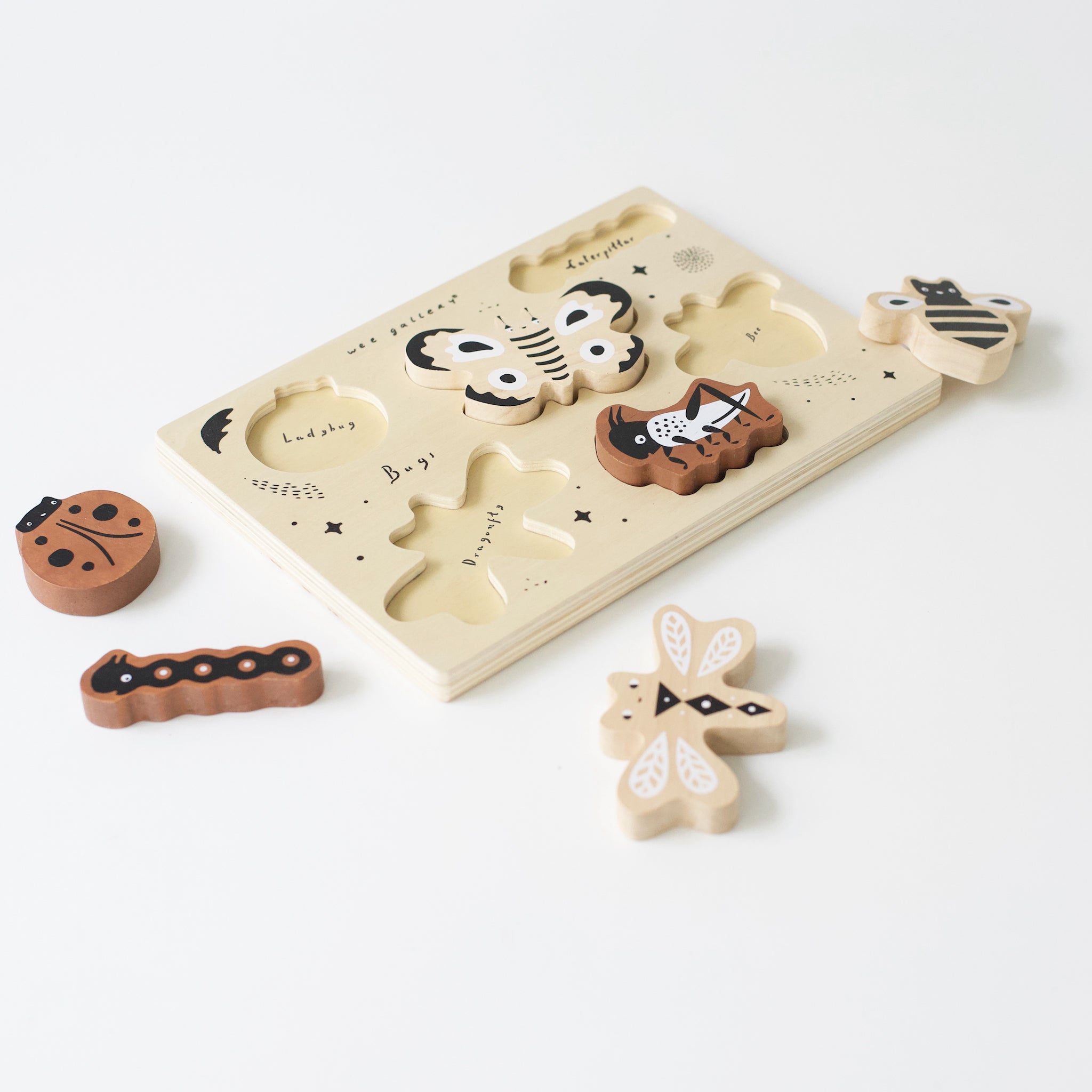 Wooden Tray Puzzle - Bugs | Wee Gallery - additional view