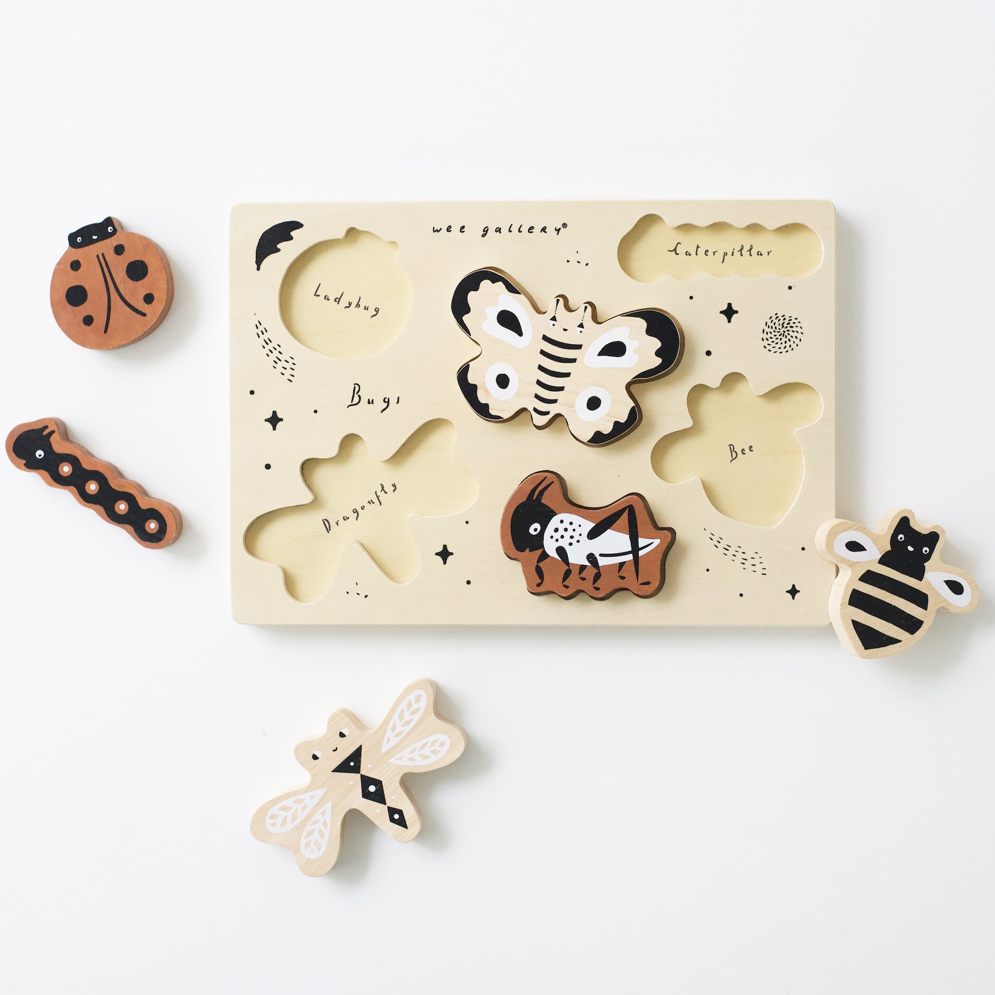 Wooden Tray Puzzle - Bugs | Wee Gallery - additional view