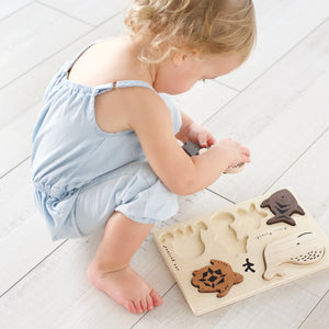 Wooden Tray Puzzle - Ocean Animals | Wee Gallery - additional view
