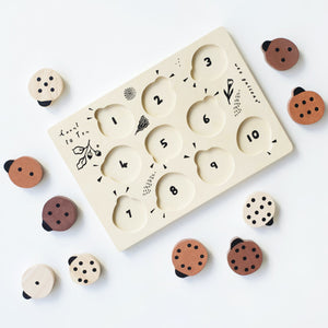 Wooden Tray Puzzle - Count to 10 Ladybugs | Wee Gallery - additional view